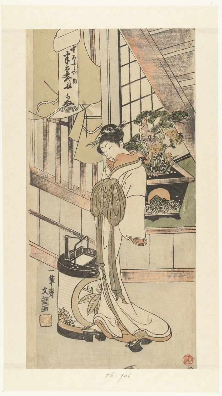 Courtesan Handayu from the Naka-omi House by Ippitsusai Bunchō