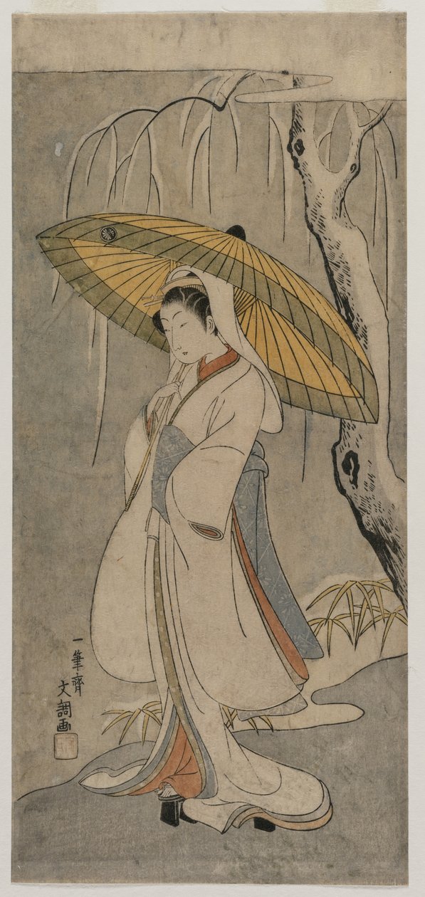 Segawa Kikunojo II as the Heron Maiden (from the series Ichimura Theater) by Ippitsusai Bunchō