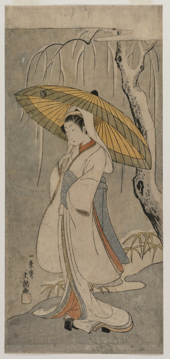 Segawa Kikunojo II as the Heron Maiden from the Series Ichimura Theater, 1770 by Ippitsusai Bunchō