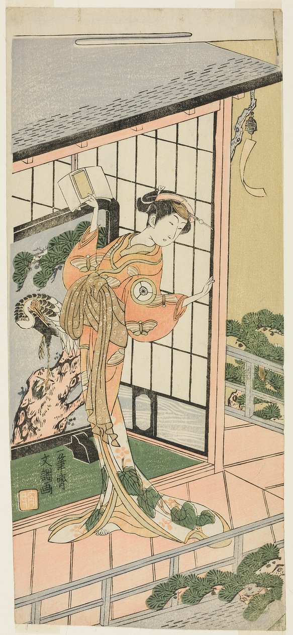 The Actor Iwai Hanshiro IV as Okaru in Act Seven of the Play Chushingura, Performed at the Morita Theater from the Third Day of the Fourth Month, 1769 by Ippitsusai Bunchō