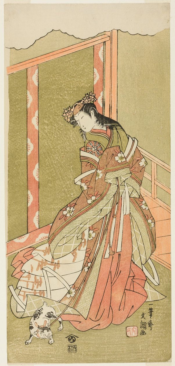 The Actor Nakamura Noshio I as the Third Princess (Nyosan no Miya) in the Play Fuki Kaete Tsuki mo Yoshiwara (Rethatched Roof: The Moon also Shines Over the Yoshiwara Pleasure District), Performed at the Morita Theater from the First Day of the Eleventh Mo by Ippitsusai Bunchō