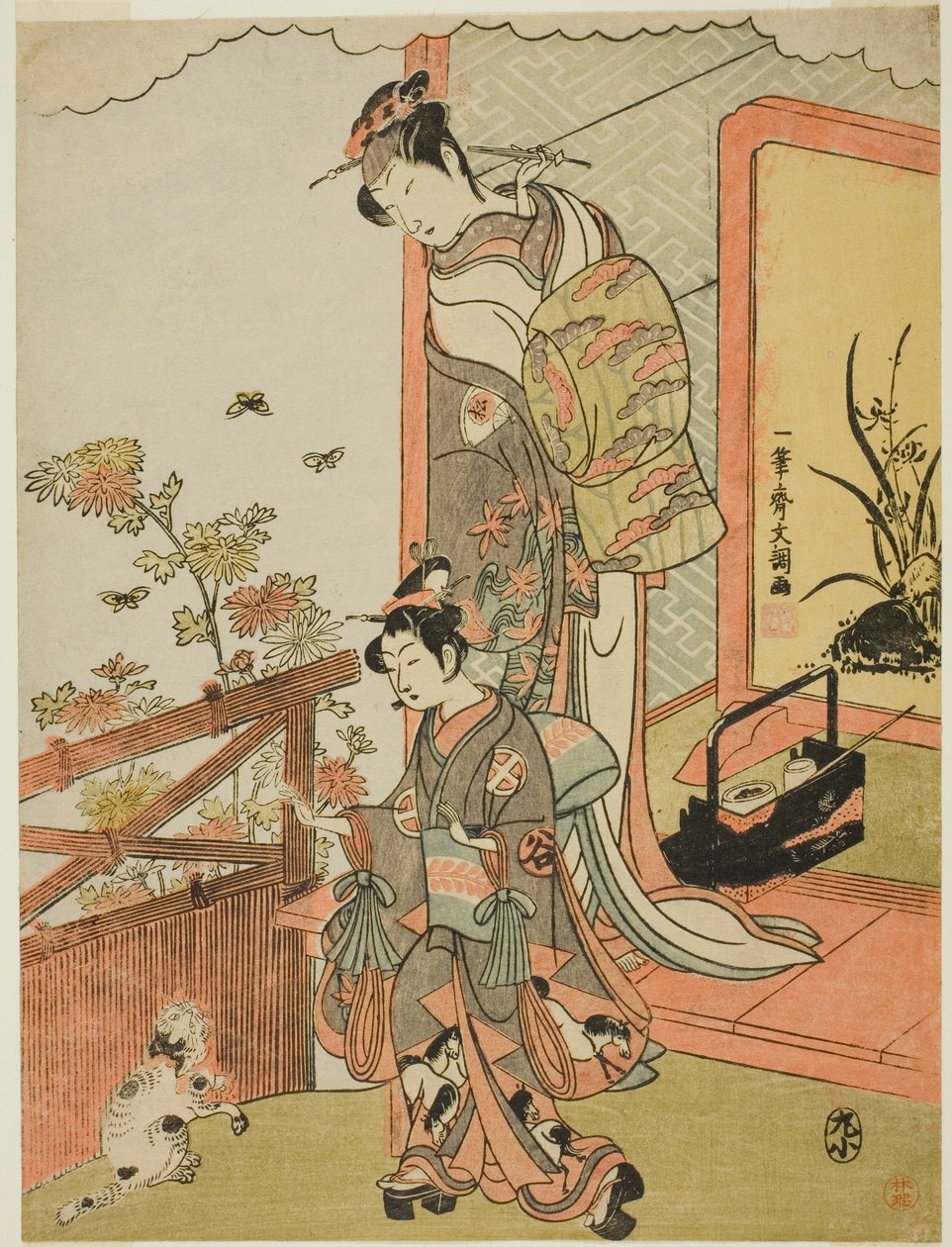 The Actor Onoe Matsusuke I as Oiso no Tora (?), and Otani Taniji by Ippitsusai Bunchō
