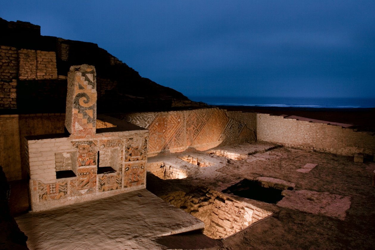 Night scenes at El Brujo of the “Rinconcito Gringo”, with the four burials., 2005 by Ira Block