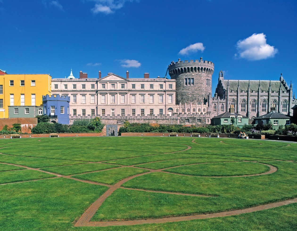 Dublin Castle, view from the gardens by Irish School