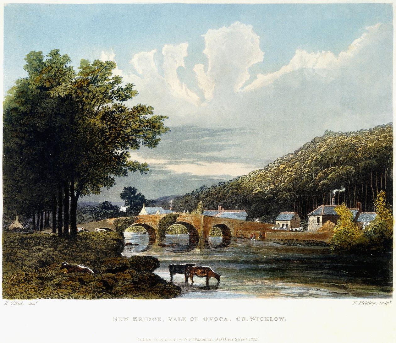 New Bridge, Vale of Ovoca, Co. Wicklow by Irish School