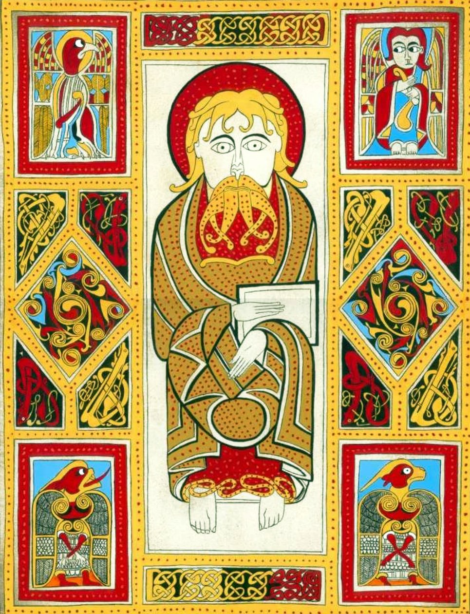 Illustration from the The Book of Kells, 800 by Irish School