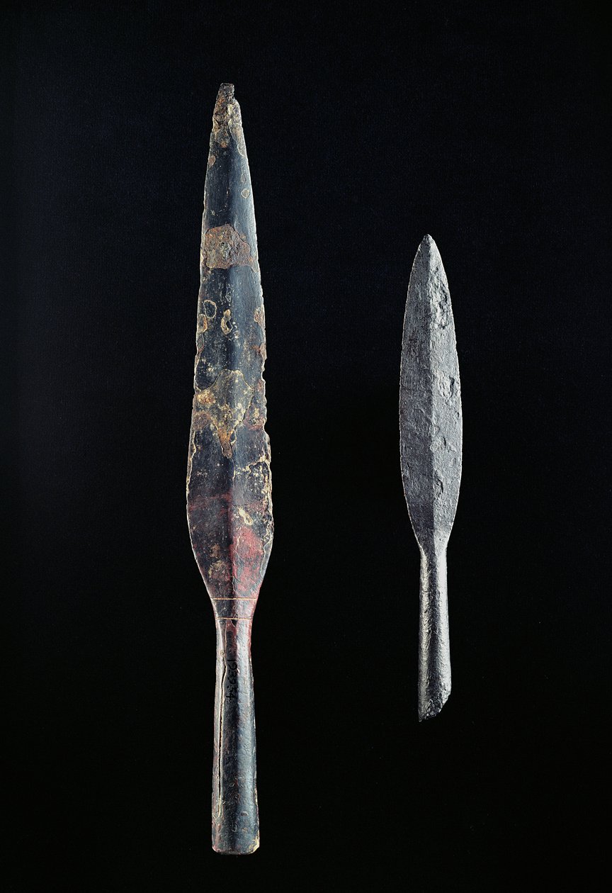 Two Spearheads (iron) by Iron Age