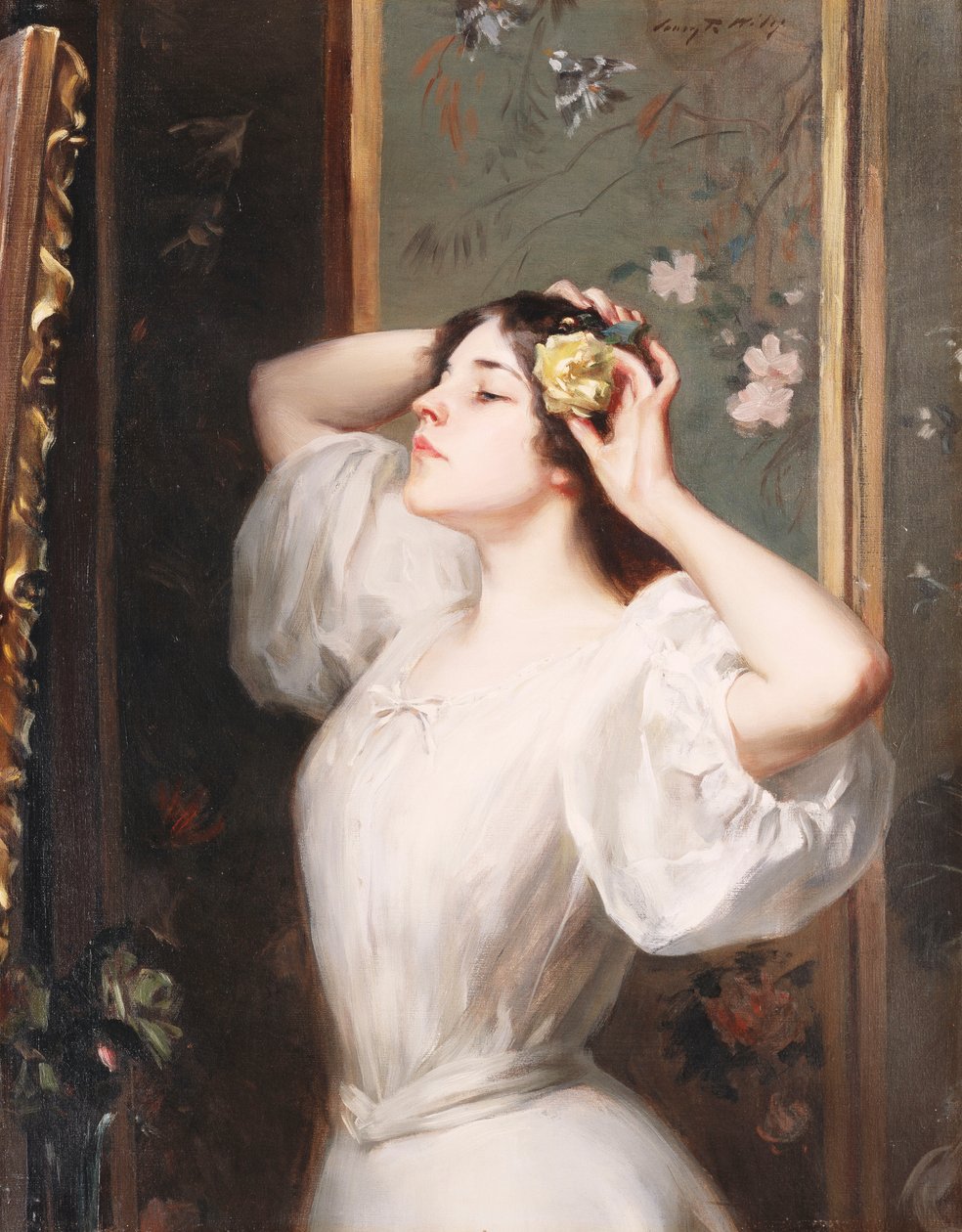 The Yellow Rose, c.1900 by Irving Ramsay Wiles
