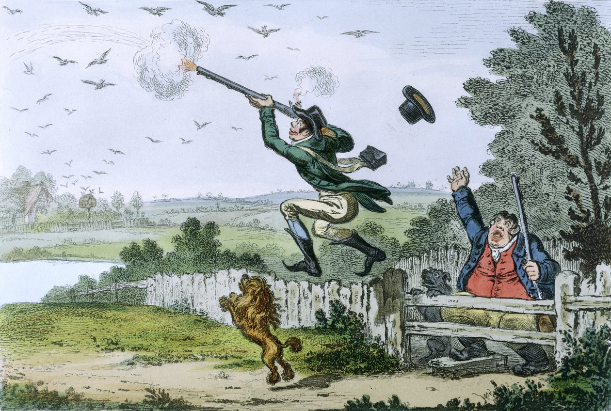 Cockney Sportsmen: Shooting Flying, Engraved by James Gillray (1757-1815) 1800 by Isaac Robert Cruikshank