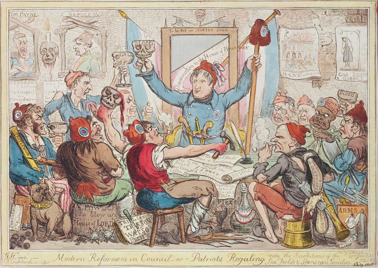Modern Reformers in Council - or - Patriots Regaling, 1818 by Isaac Robert Cruikshank