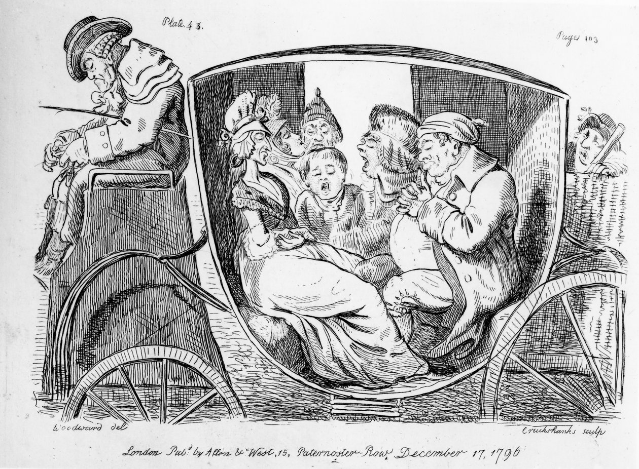 Stage Coach Passengers Asleep, Plate 43 to 