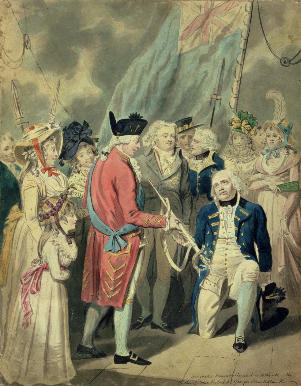 Admiral Collingwood (1750-1810) Receiving the Silver Sword by Isaac Cruikshank