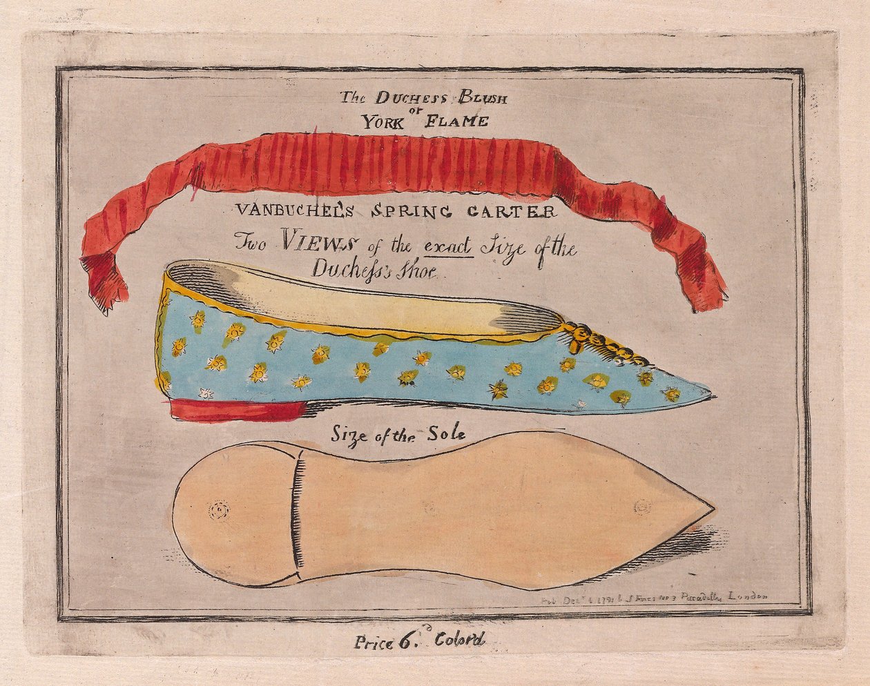 The Duchess Blush or York Flame, pub. 1791 by Isaac Cruikshank