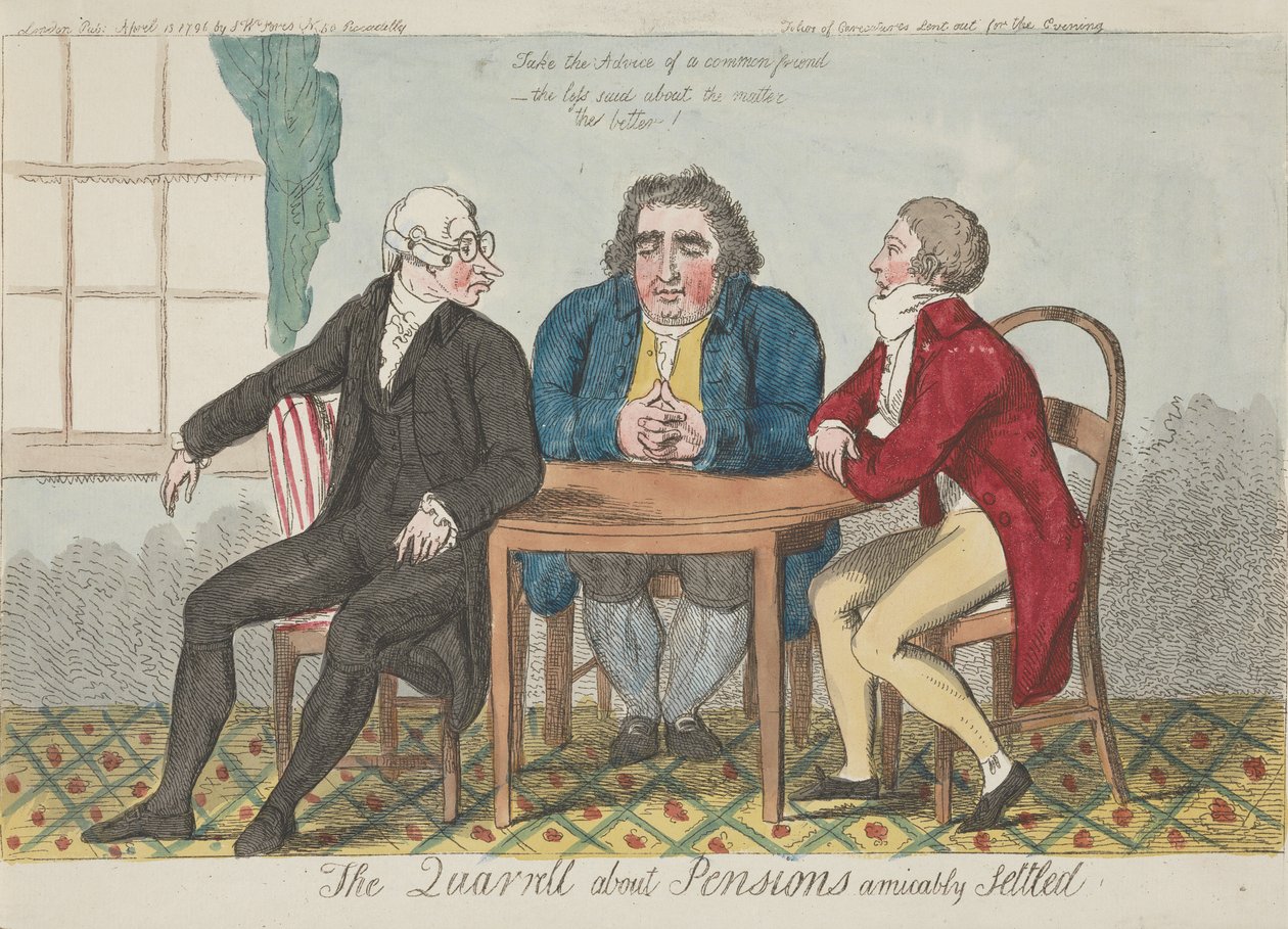 The Quarrel about Pensions Amicably Settled by Isaac Cruikshank