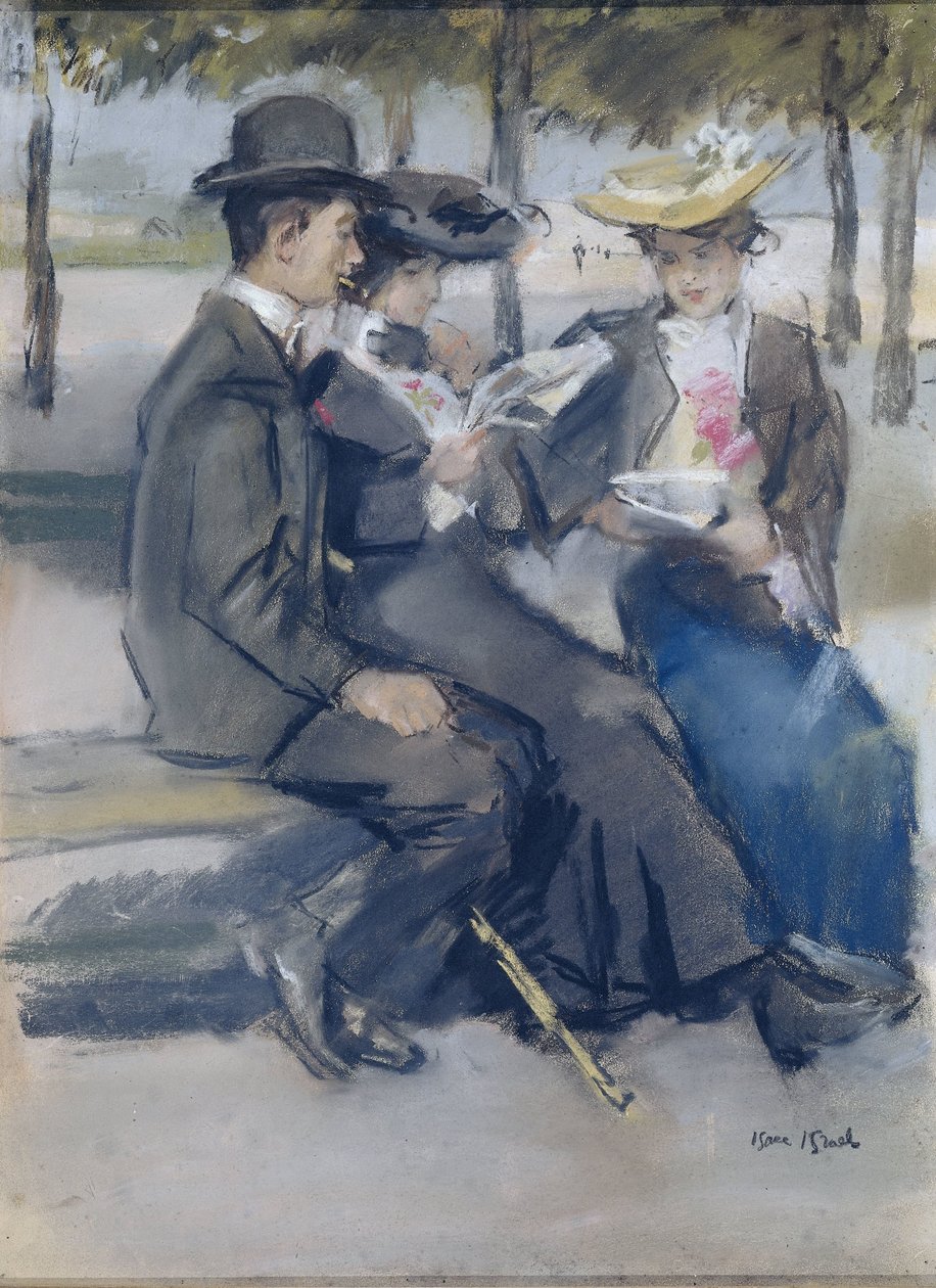In the Bois de Boulogne near Paris by Isaac Israels (signed by artist)