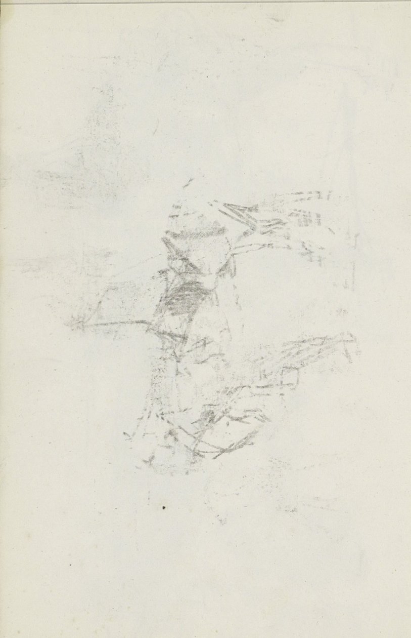 Abklatsch van de krijttekening op blad 8 recto by Isaac Israels