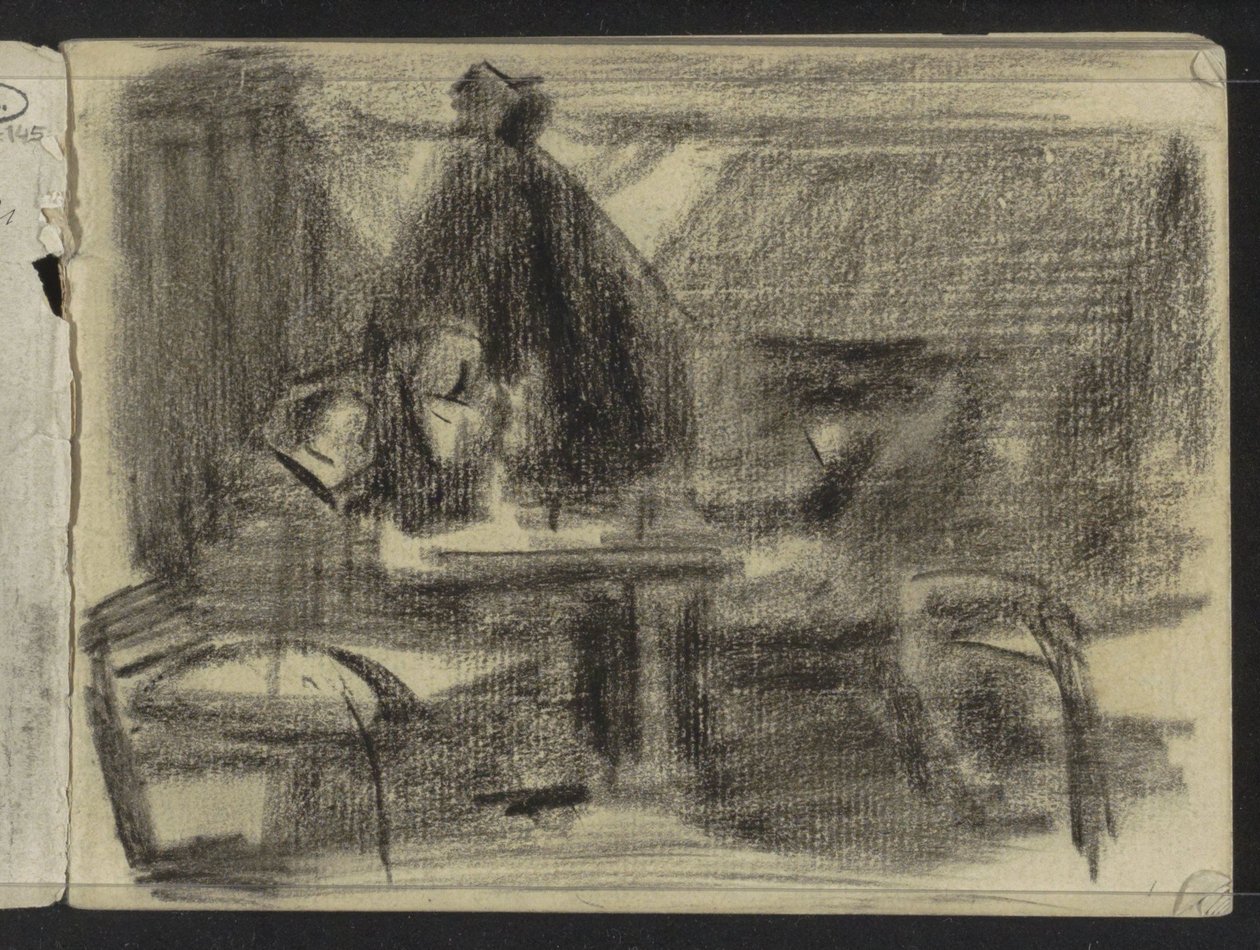 Figures at a Table in an Interior by Isaac Israels