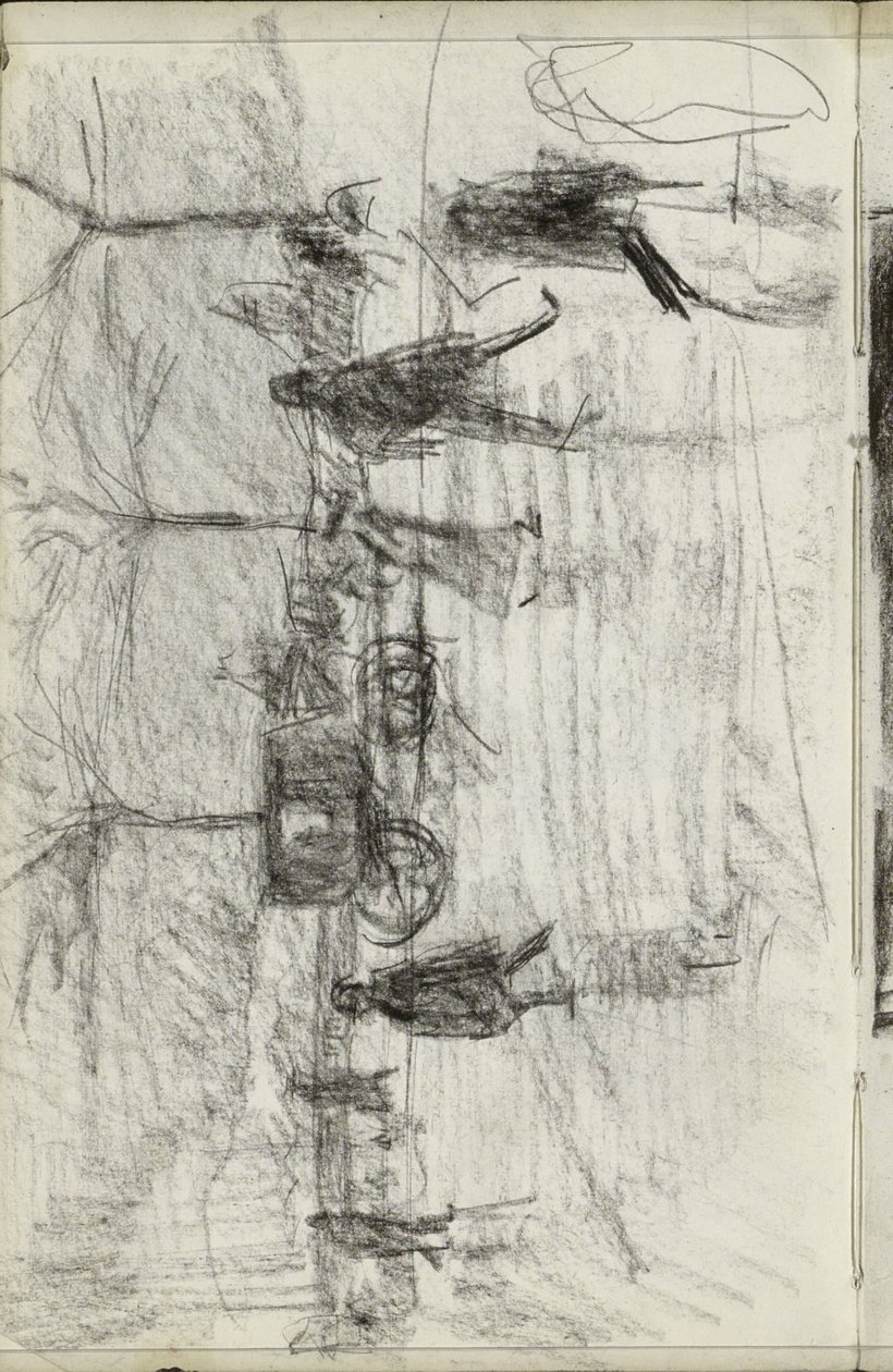 Walking Figures and a Carriage by Isaac Israels