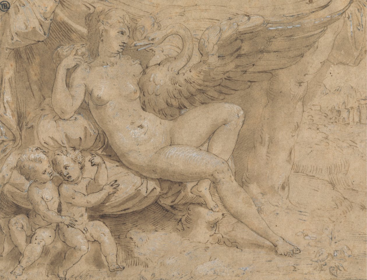 Leda and the Swan by Isaac Oliver: Premium art reproduction