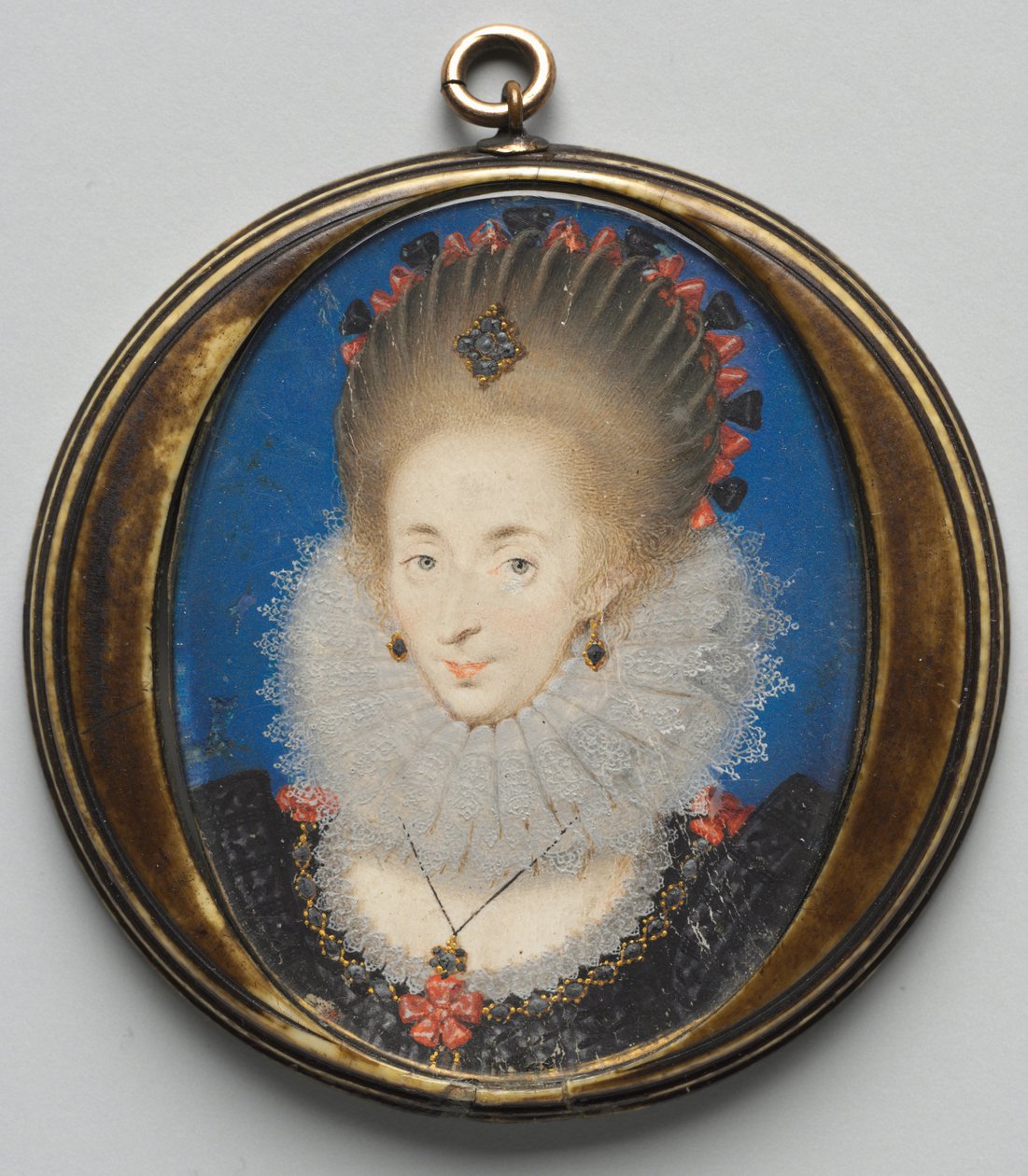 Portrait of Lucy Russell, Countess of Bedford, née Harrington by Isaac Oliver