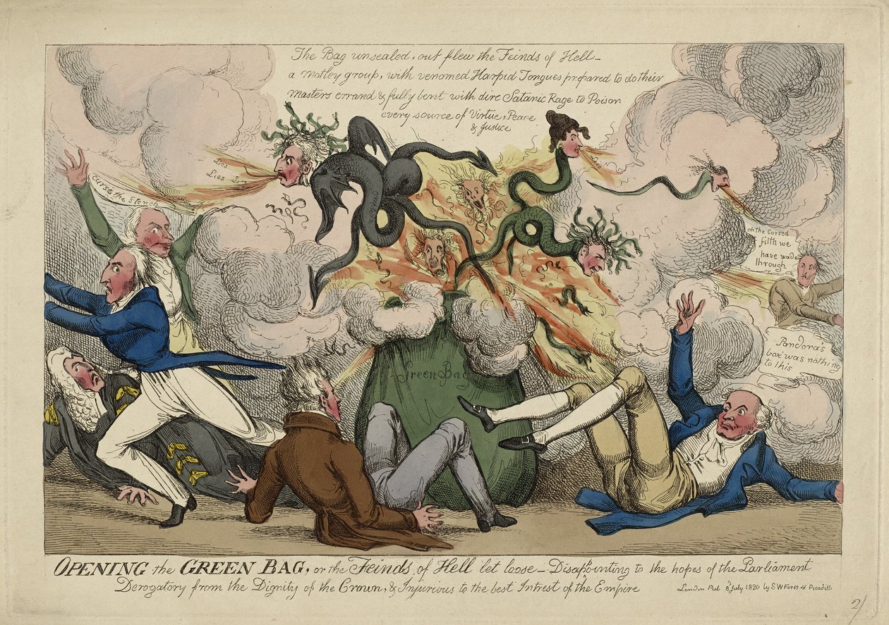 Opening the Green Bag by Isaac Robert (attr. to) Cruikshank