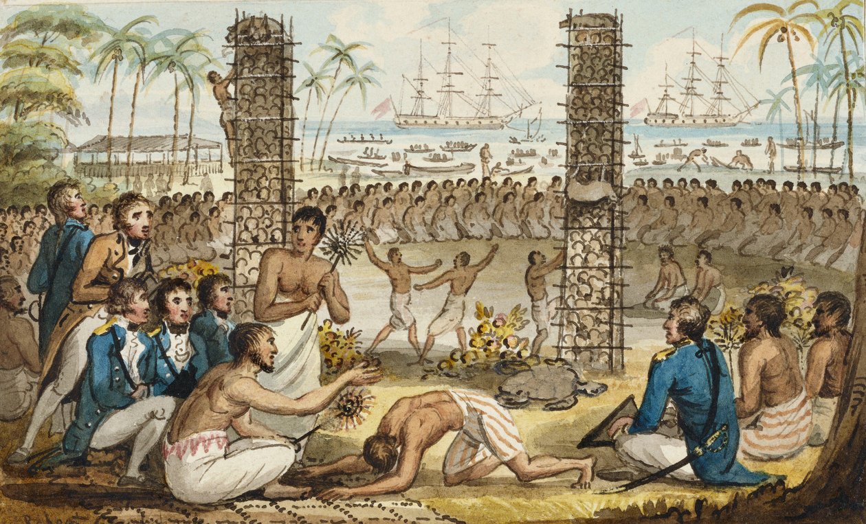 Captain Cook at the Island of Otaheite by Isaac Robert Cruikshank