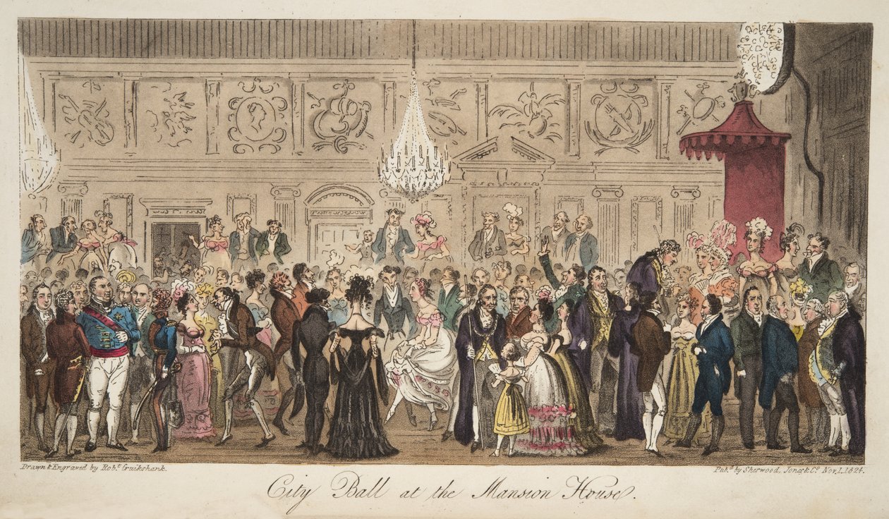 City Ball at the Mansion House, from The English Spy by Isaac Robert Cruikshank