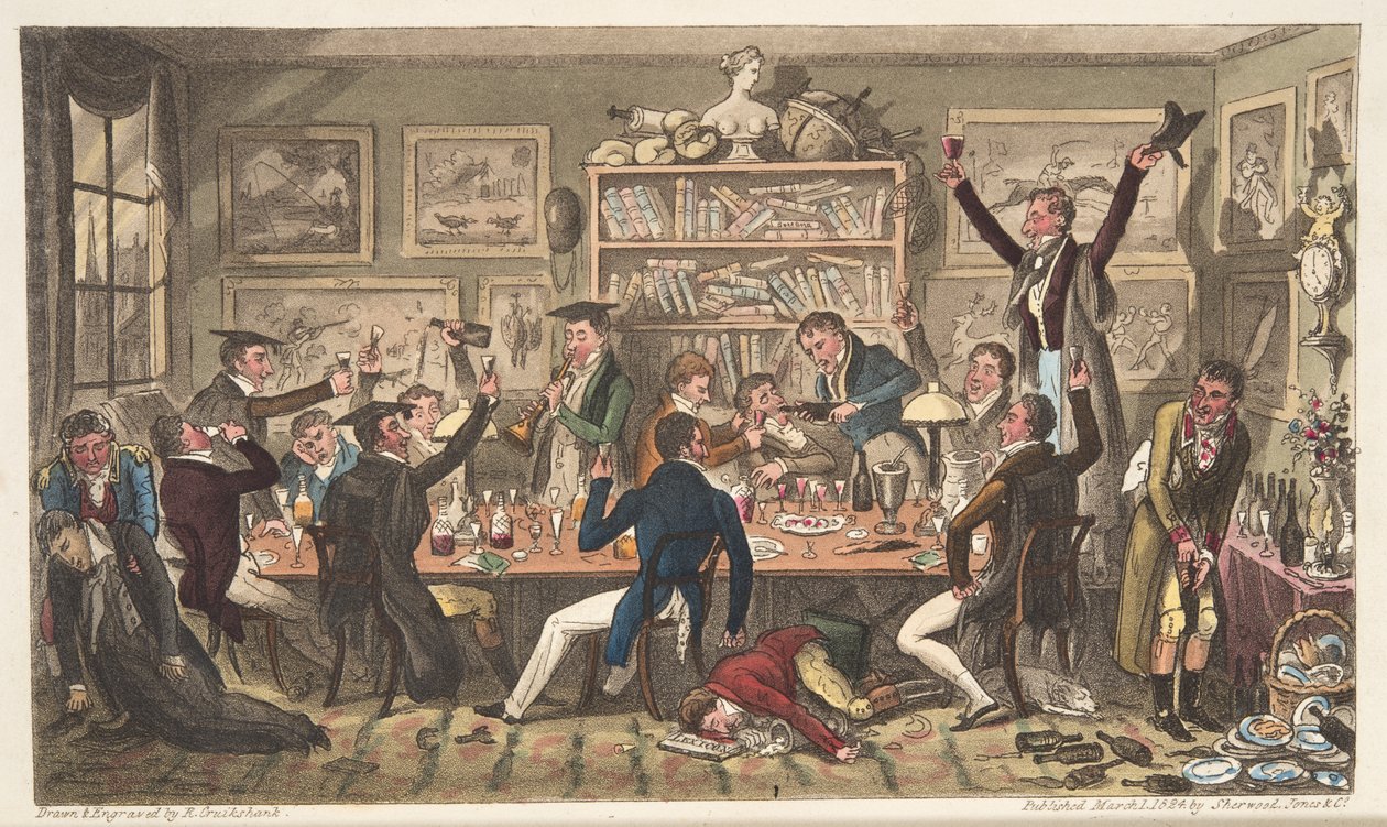 Oxford Transports, or University Exiles, from The English Spy by Isaac Robert Cruikshank