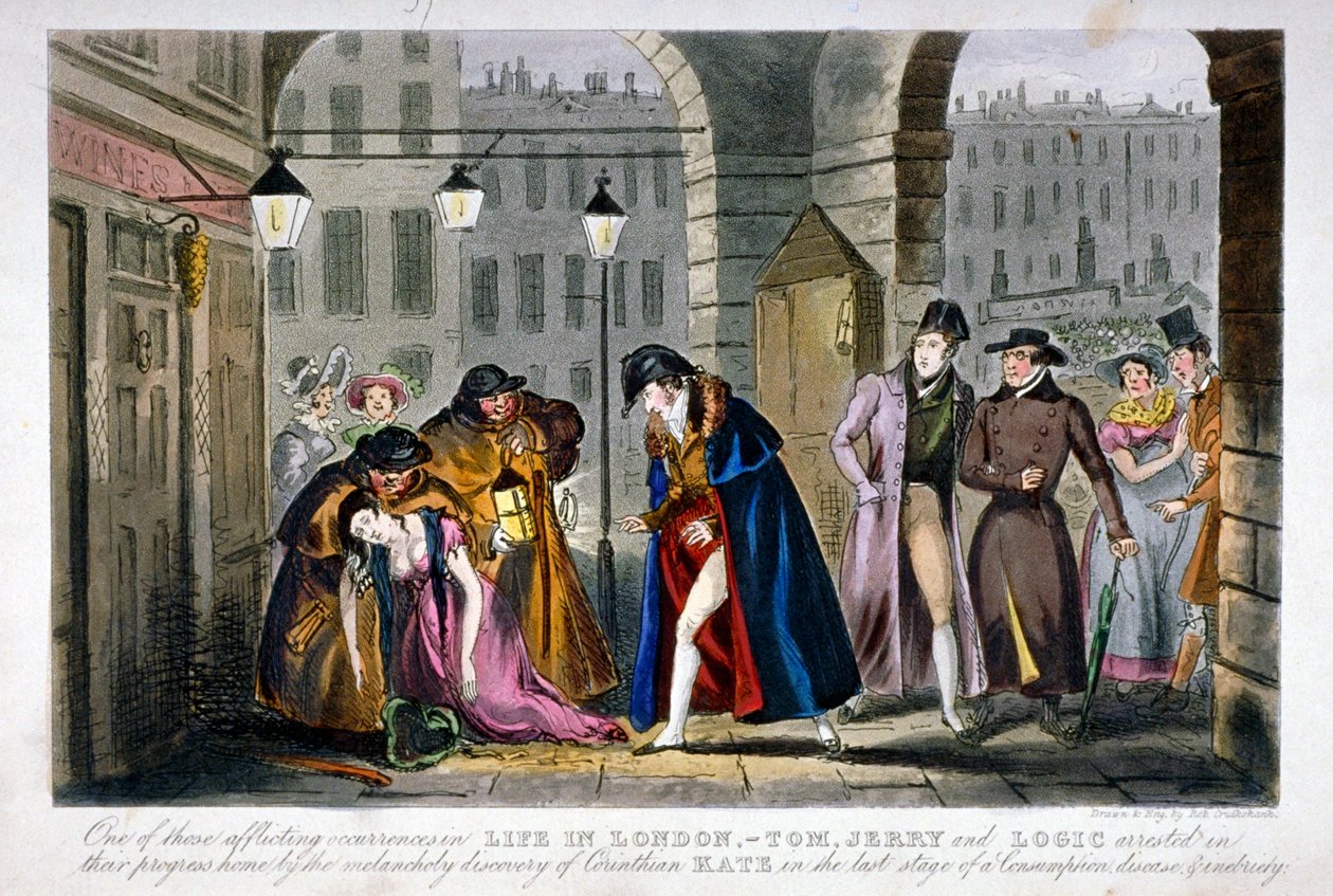 Scene in Covent Garden, Westminster, London, 1830 by Isaac Robert Cruikshank