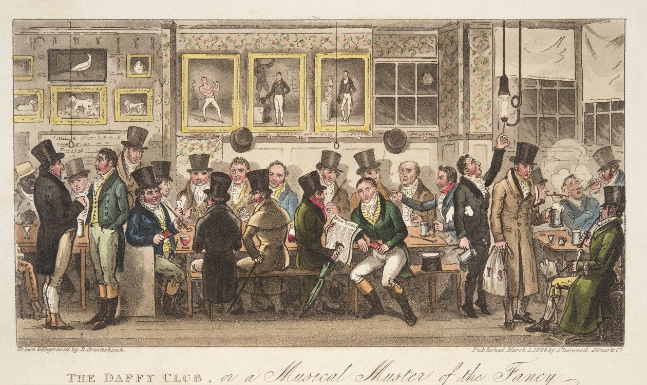The Daffy Club, or a Musical Muster of the Fancy, from The English Spy by Isaac Robert Cruikshank