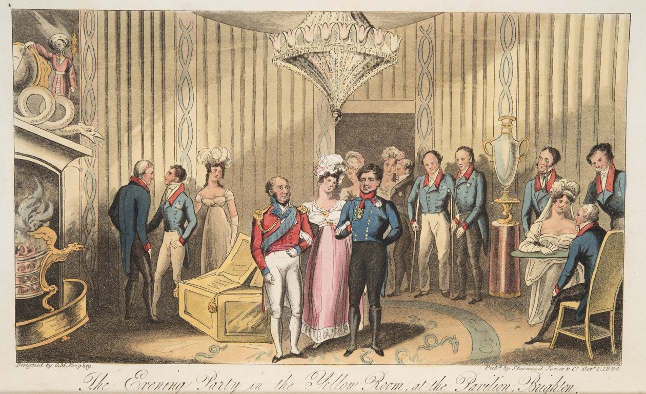 The Evening Party at the Pavilion, Brighton, from The English Spy by Isaac Robert Cruikshank