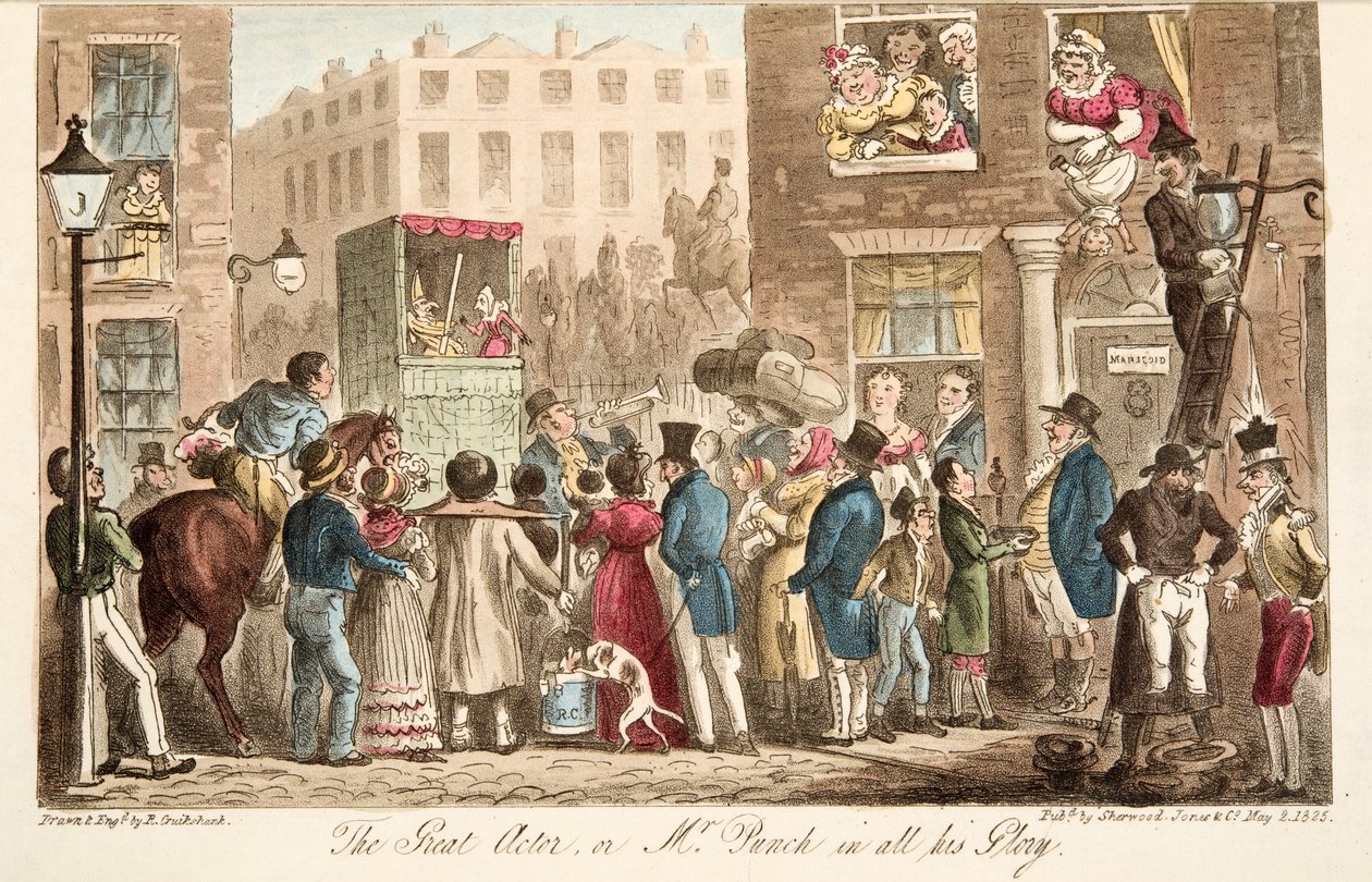 The Great Actor, or Mr Punch in all his Glory, from The English Spy by Isaac Robert Cruikshank