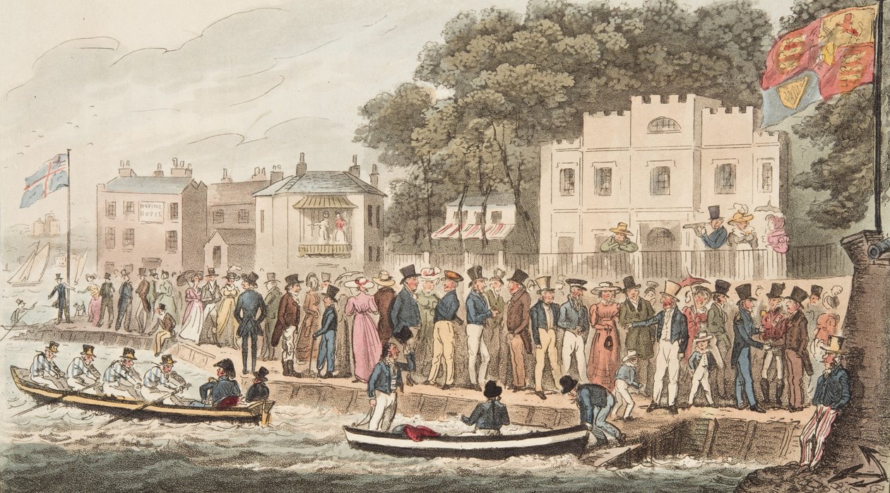 The Promenade at Cowes, from The English Spy by Isaac Robert Cruikshank