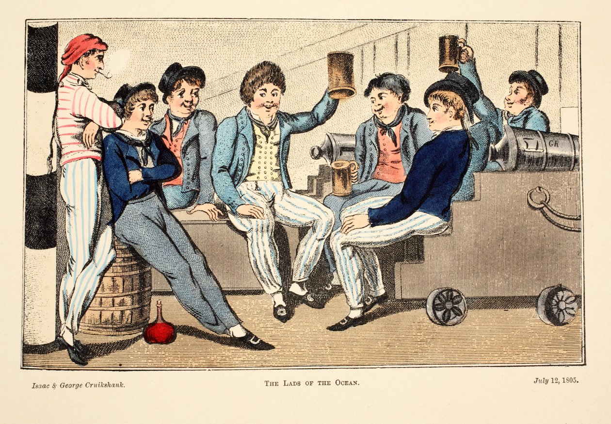 The Lads of the Ocean, 1805 by Isaac, Robert and George Cruikshank