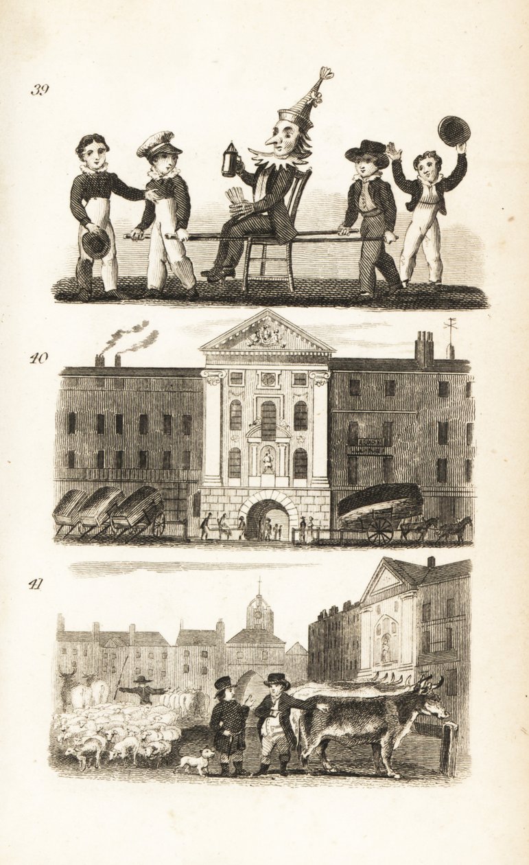 Guy Fawkes in Effigy, Bartholomew’s Hospital and Smithfield Market by Isaac Taylor
