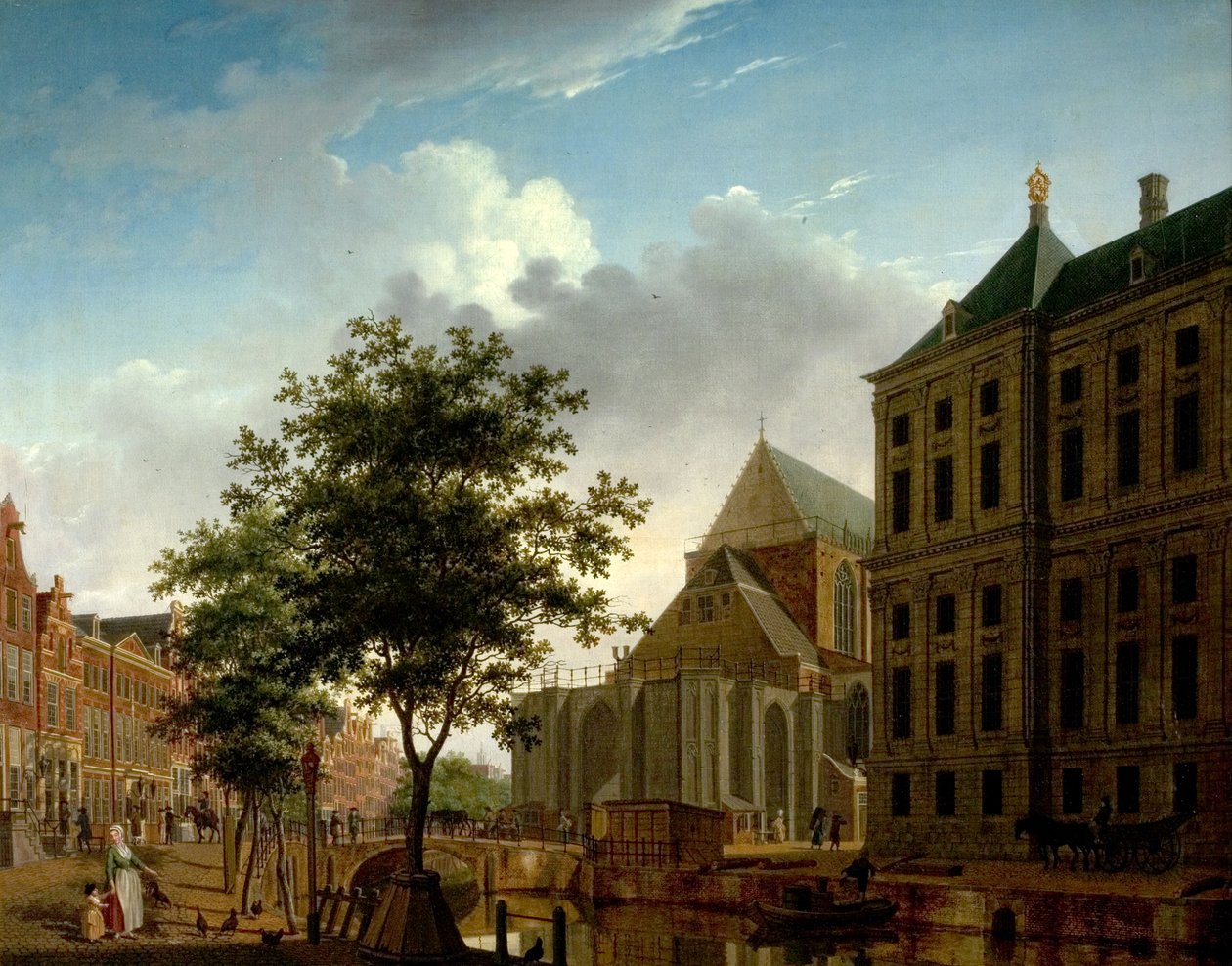 Back of Nieuwe Kerk and Town Hall, Amsterdam, Holland by Isaac Ouwater