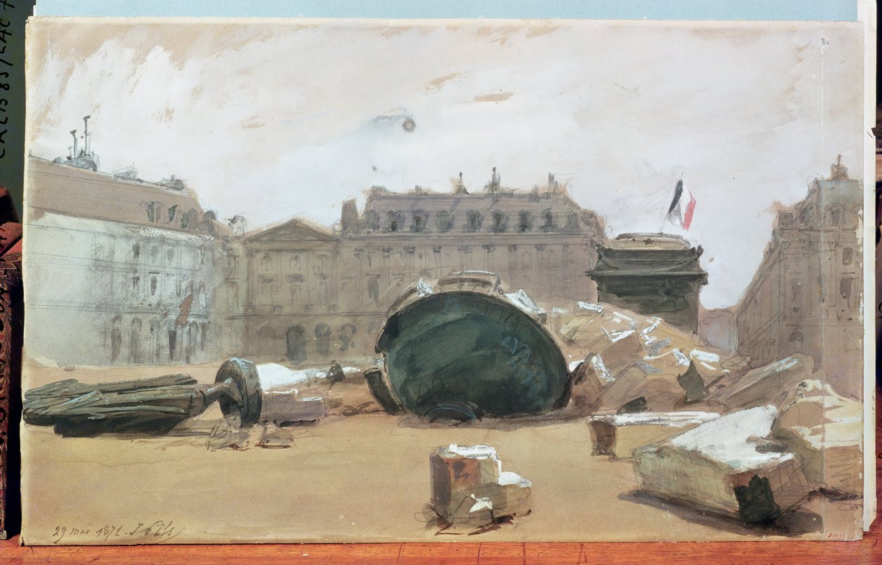 Paris Commune: The Fall of the Vendome Column by Isidore Pils