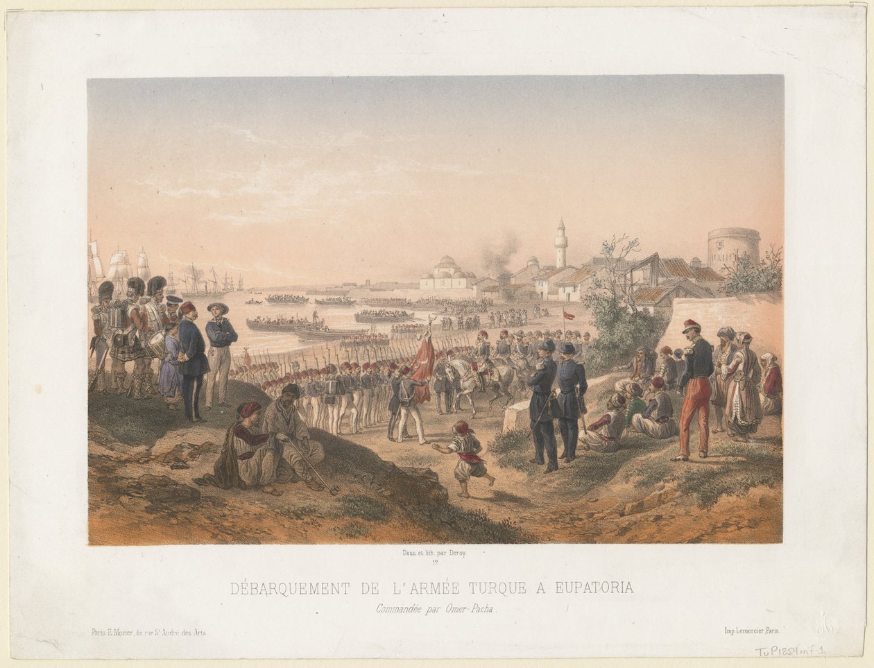 Landing of the Turkish army at Yevpatoria under the command of Omer Pasha, 1855 by Isidore Laurent Deroy