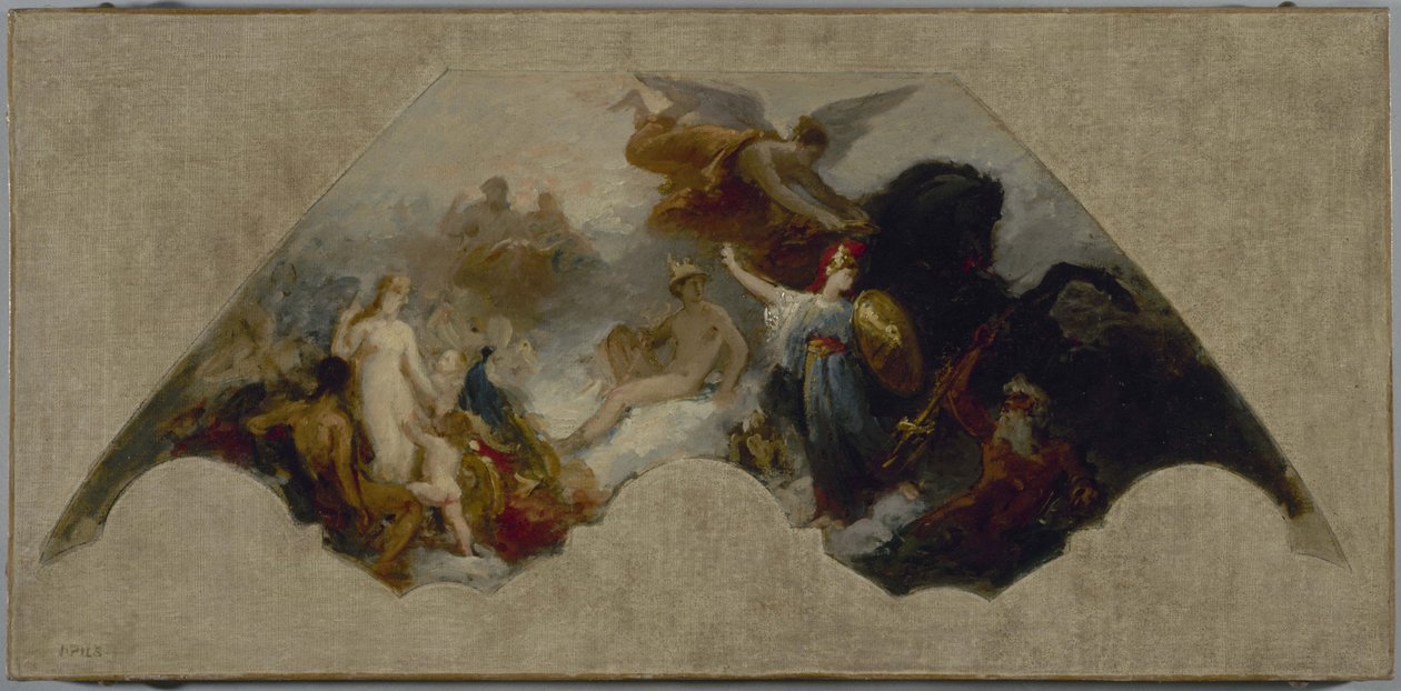 Minerva Battling Brutal Force Before the Reunited Olympus, ca. 1872 by Isidore Pils