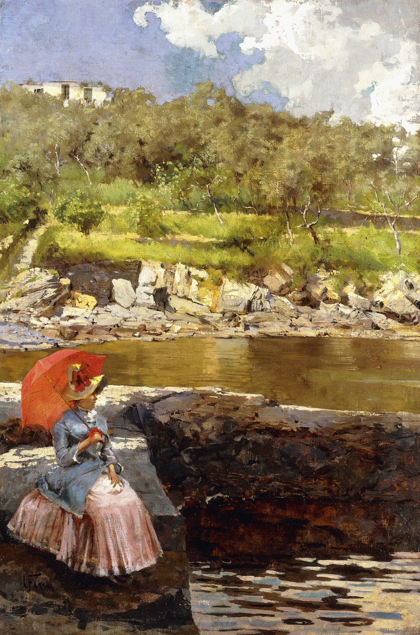 The Red Parasol by Isidoro Farina