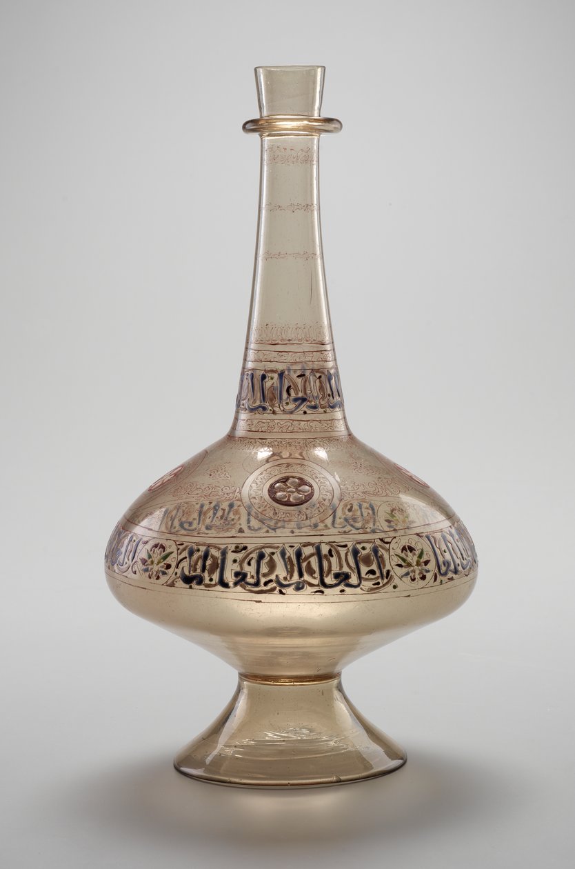 Bottle, Commissioned by Dawud, Rasulid Sultan of Yemen, Mamluk Dynasty by Islamic School