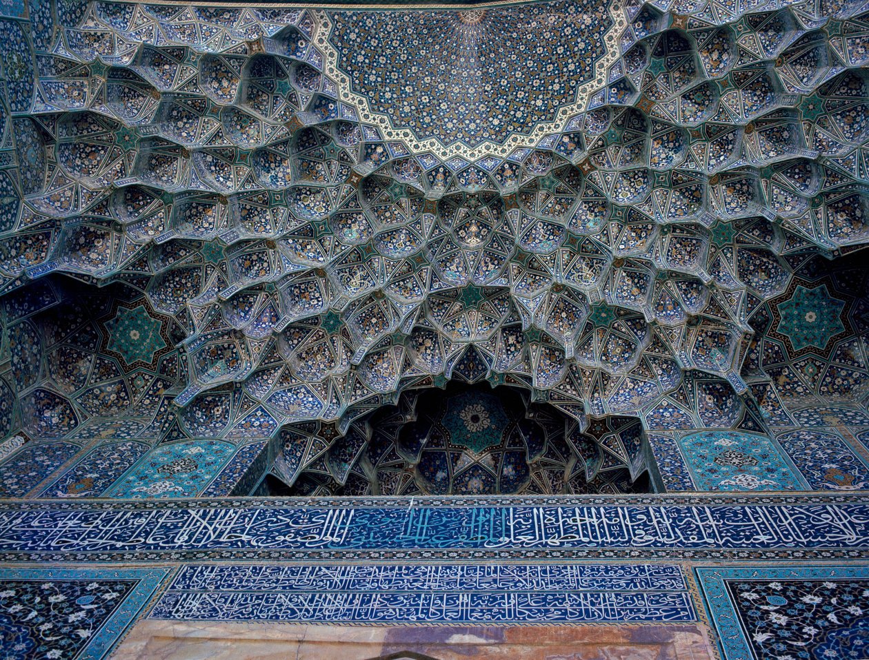 Detail of the Vault of the Shah Mosque (Also Known as Imam Mosque) by Islamic School