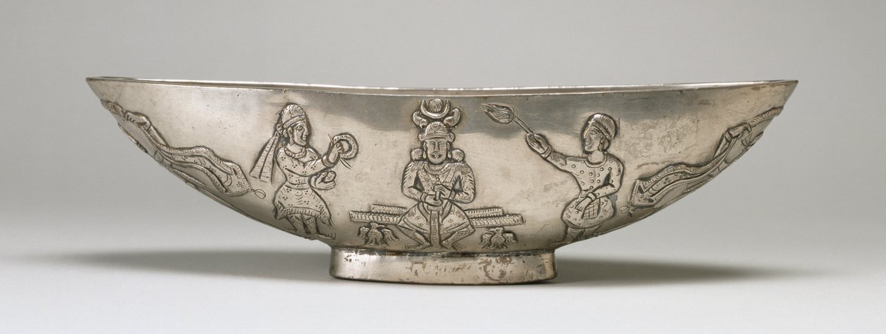 Oval bowl with Enthronement Scene by Islamic School