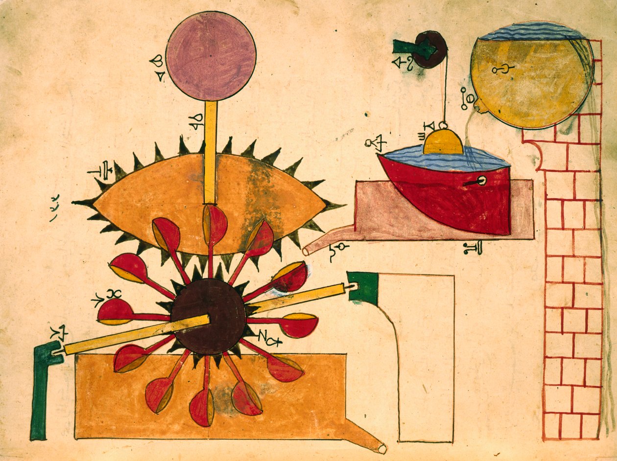 Water operated clock, miniature, Islamic art by Islamic School