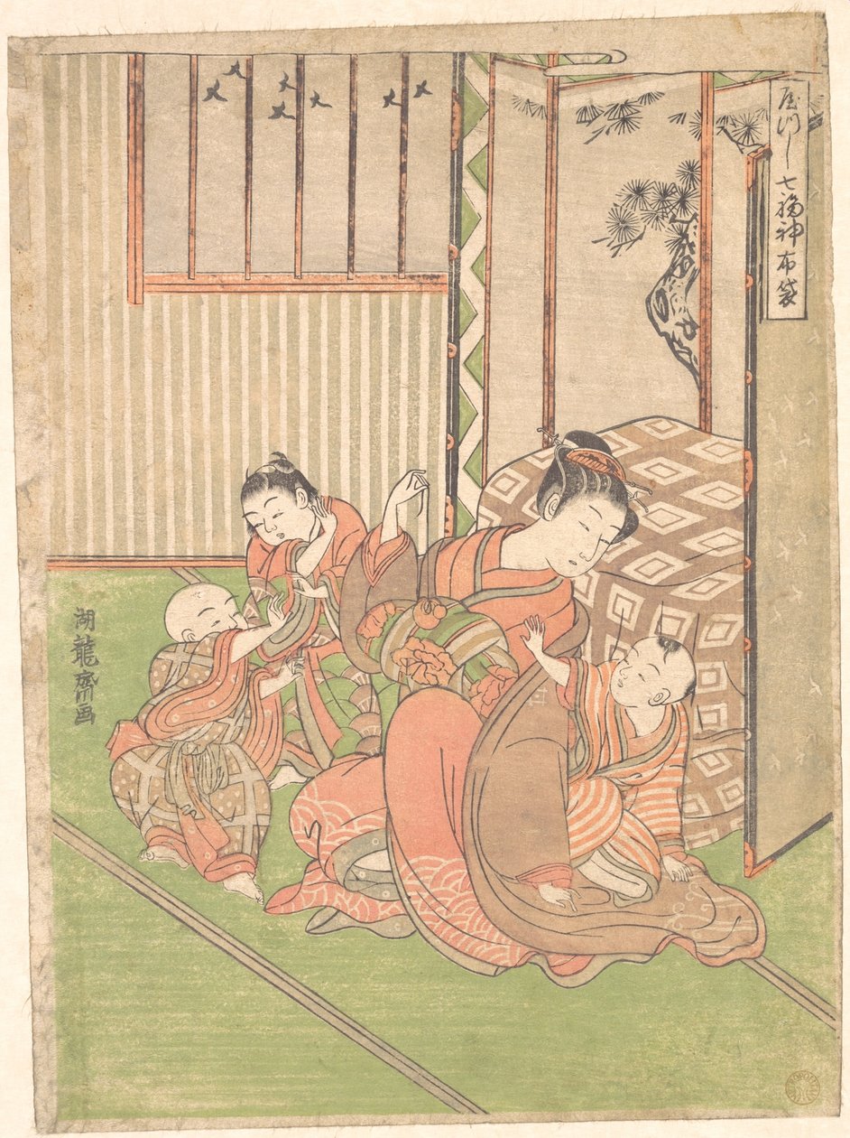 Disguised or Transformed Hotei by Isoda Koryusai