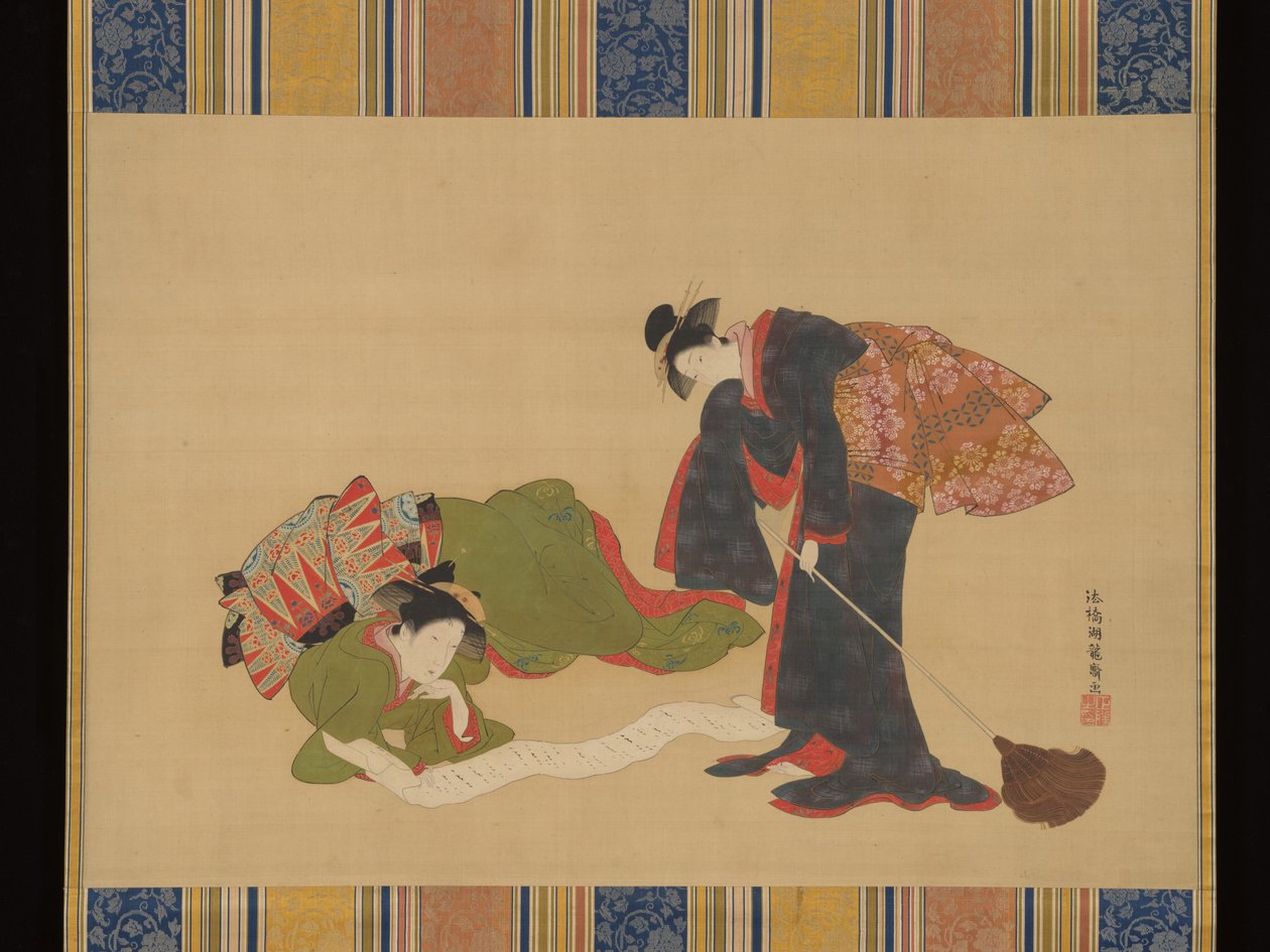 Parody of Hanshan and Shide by Isoda Koryusai