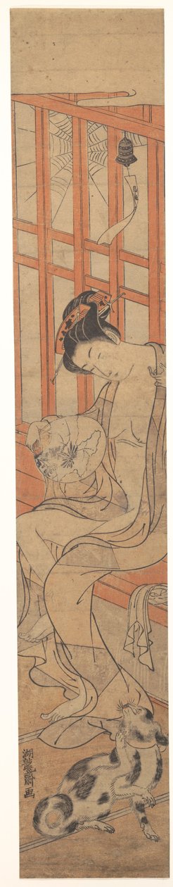 Woman Fanning Herself After a Bath by Isoda Koryusai