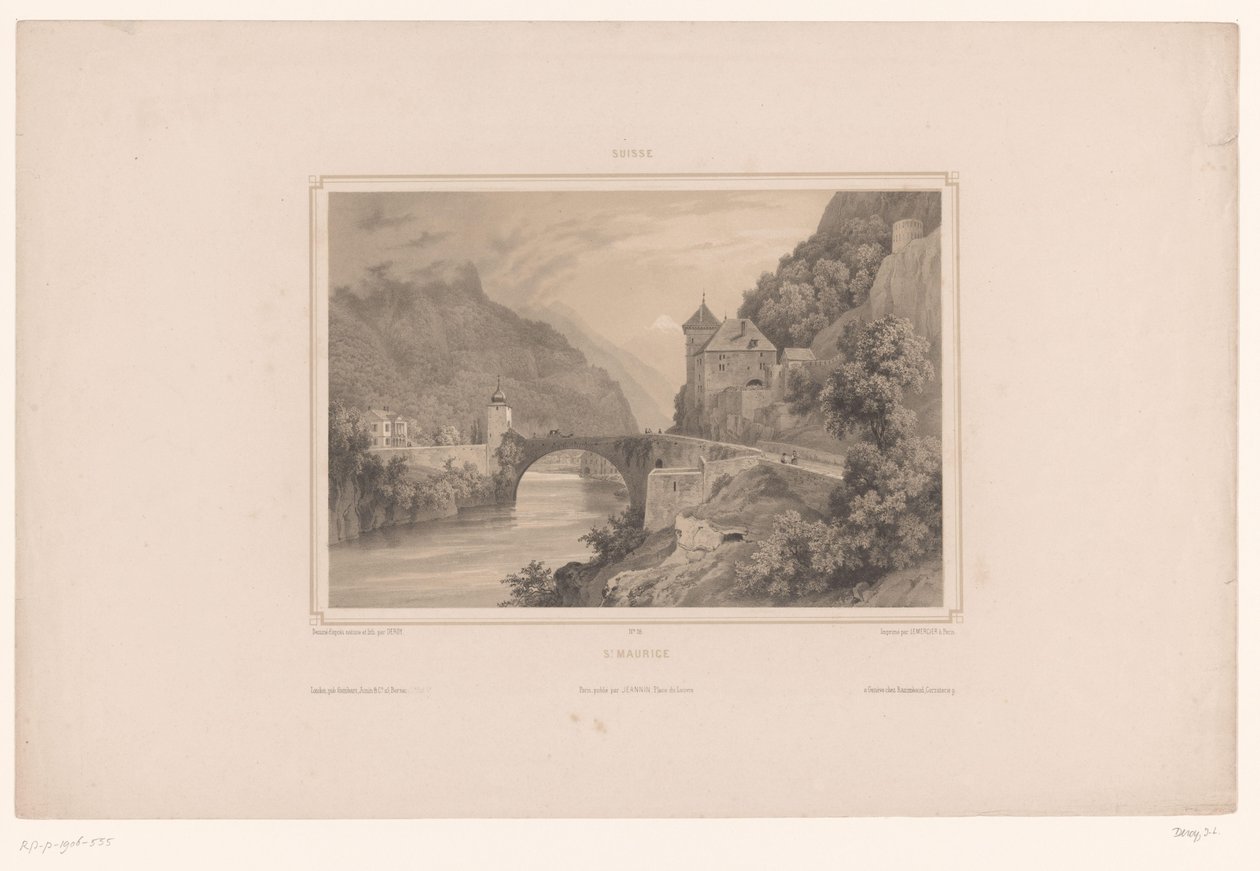 View of Saint-Maurice in Switzerland (Views in Switzerland) by Isodore Laurent Deroy