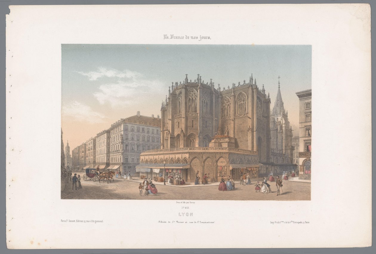 View of the Saint-Nizier Church and Rue de l