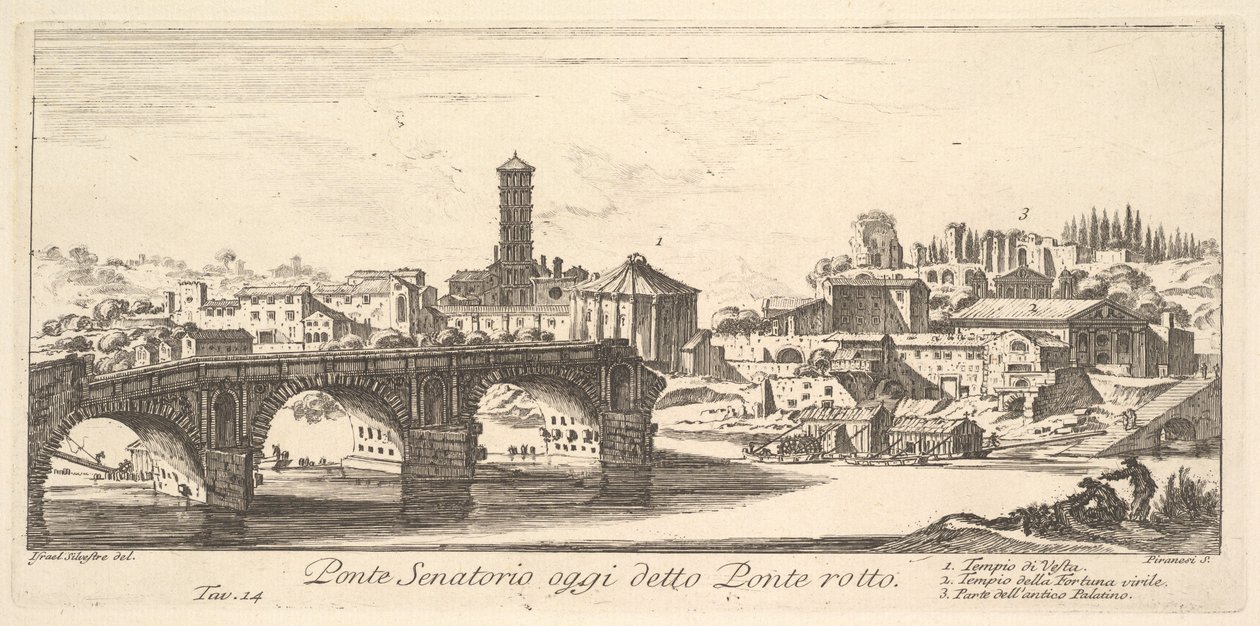 Senatorial Bridge, today called the Ponte Rotto by Israël Silvestre